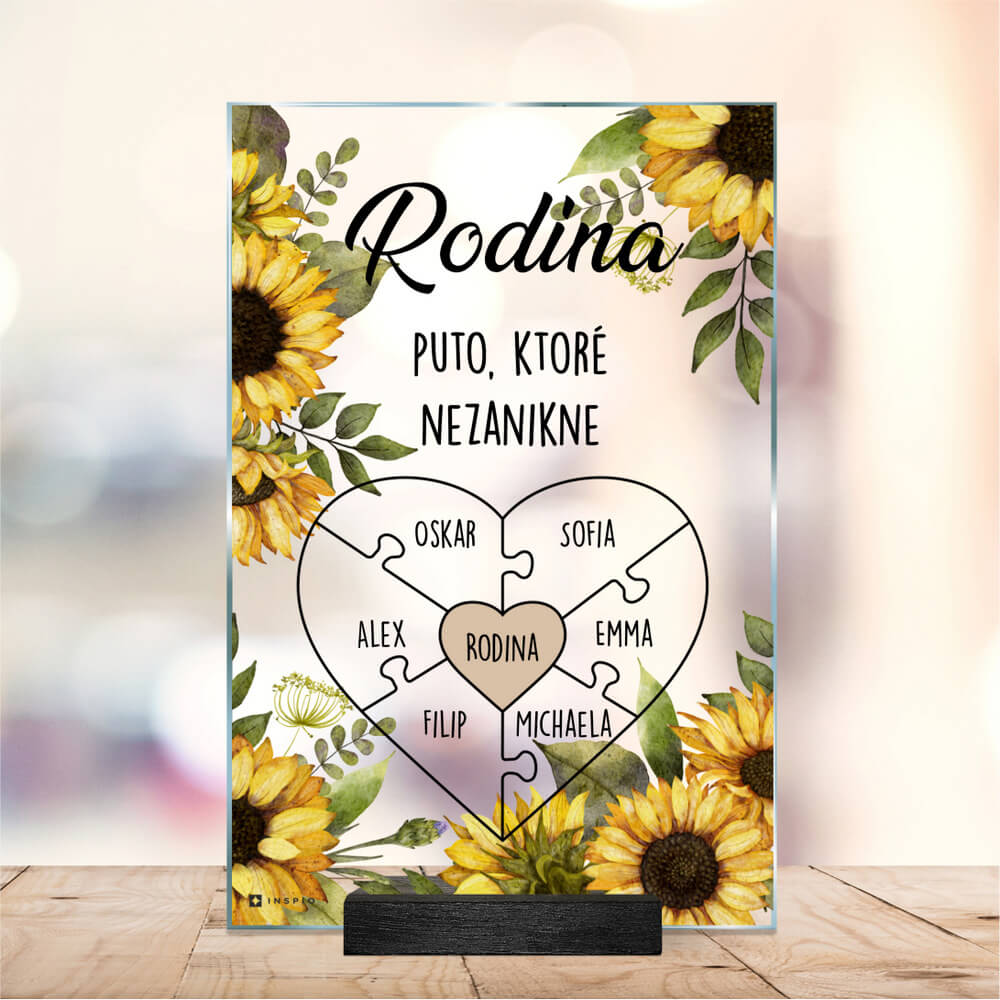 Rodinná plaketa - Personalizovaná sklenená plaketa